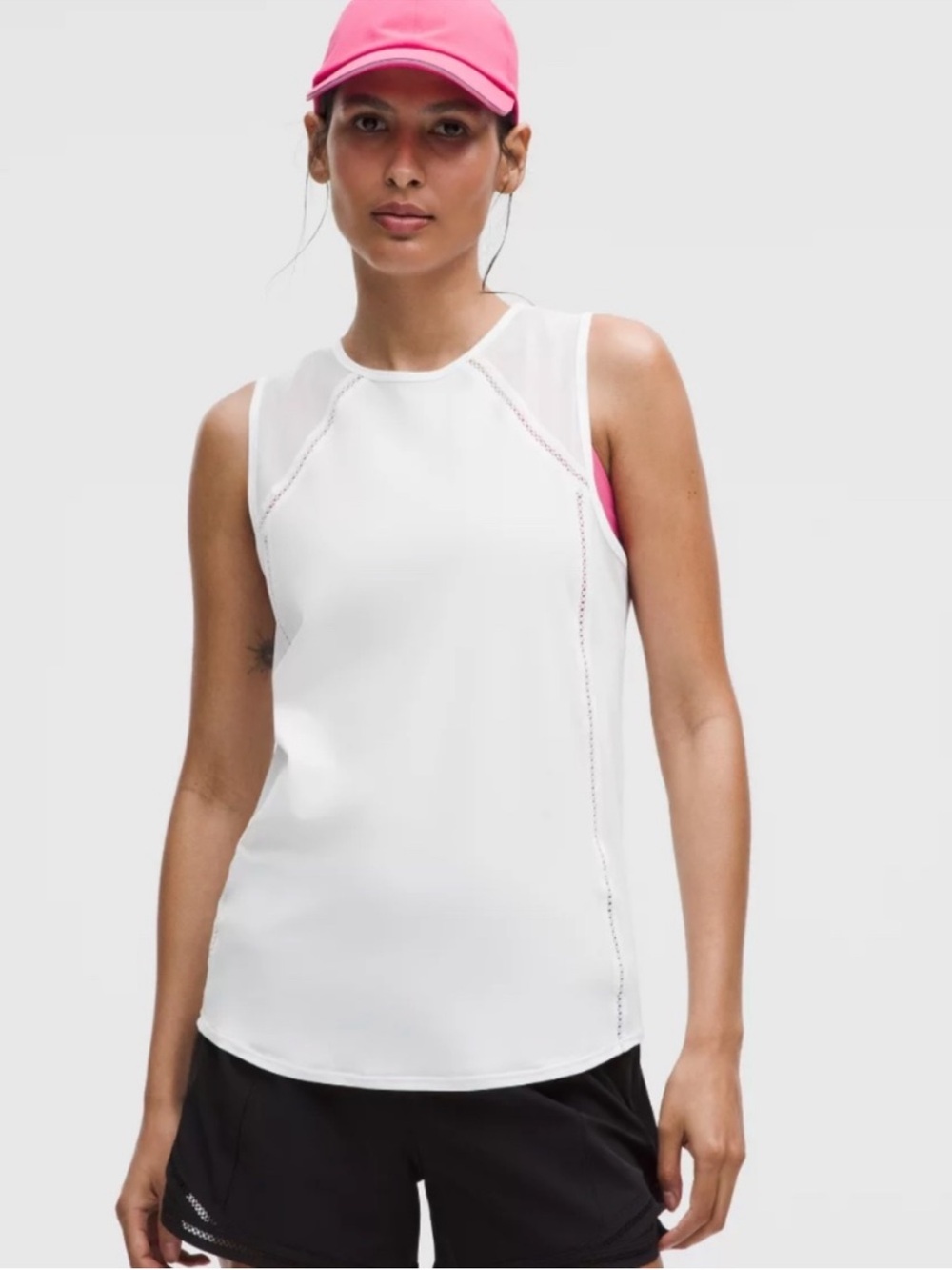 Lululemon Sculpt Tank Top Lace Trim in White Size 0